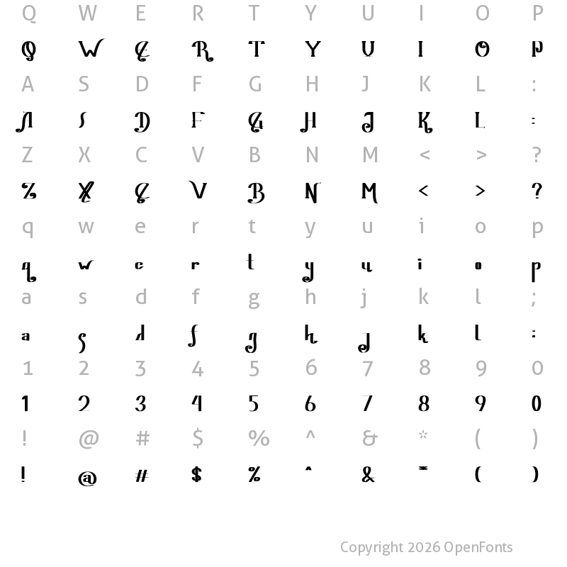 Character Map of Ovalie Regular