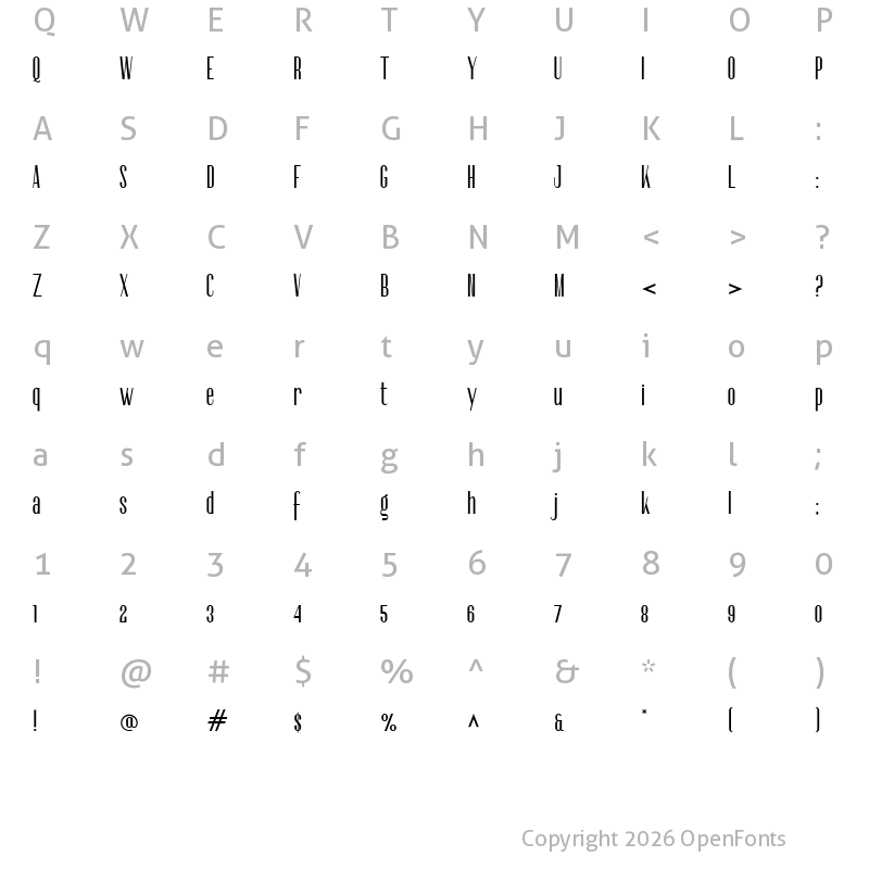 Character Map of OWLKING Regular