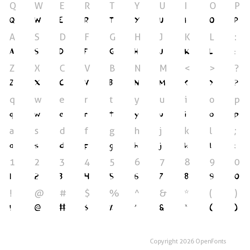 Character Map of Ozymandias Light Light