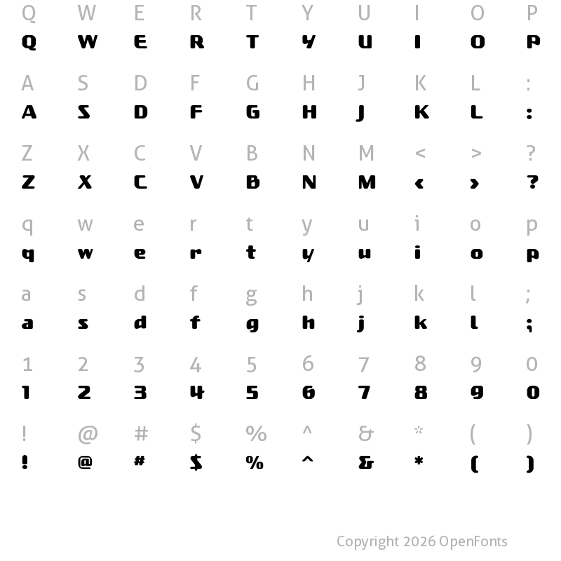 Character Map of P22 Basala Regular