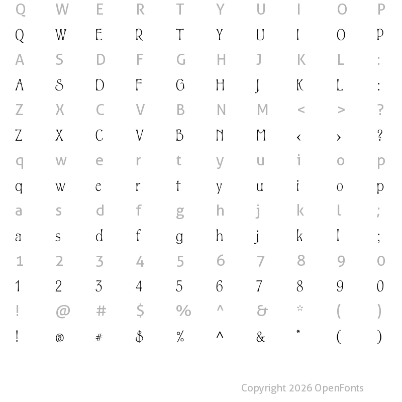 Character Map of P22 Clementine Sans