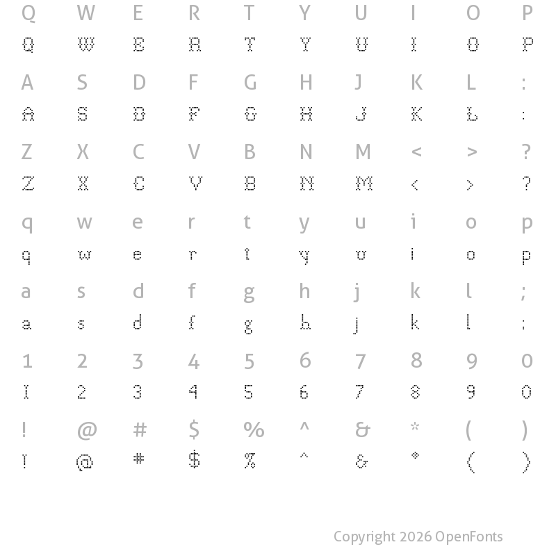 Character Map of P22 Folk Art Square