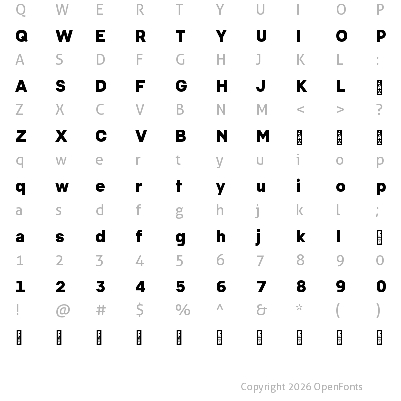 Character Map of Pacaembu Trial Black