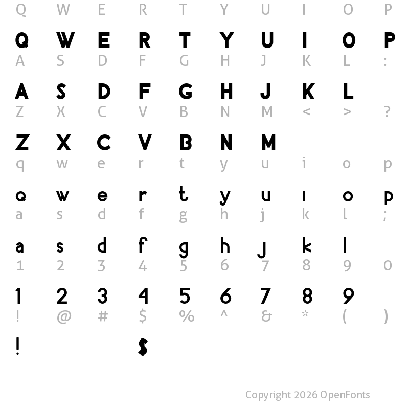 Character Map of Pacitan Limo Demo Regular