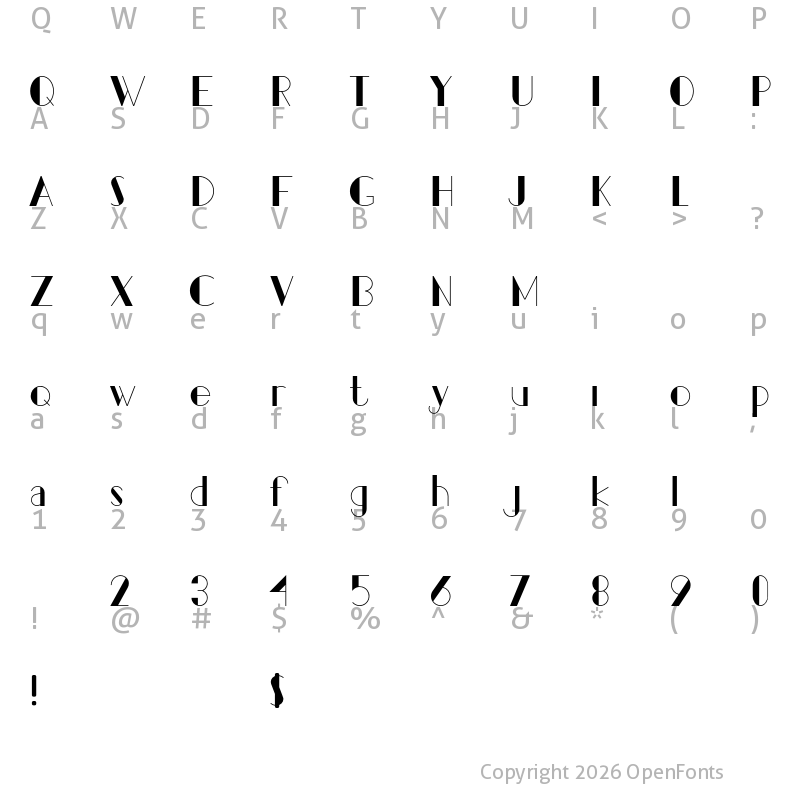 Character Map of Pacitan Loro Demo Regular