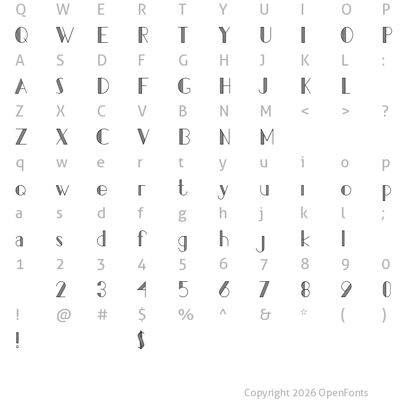 Character Map of Pacitan Papat Demo Regular