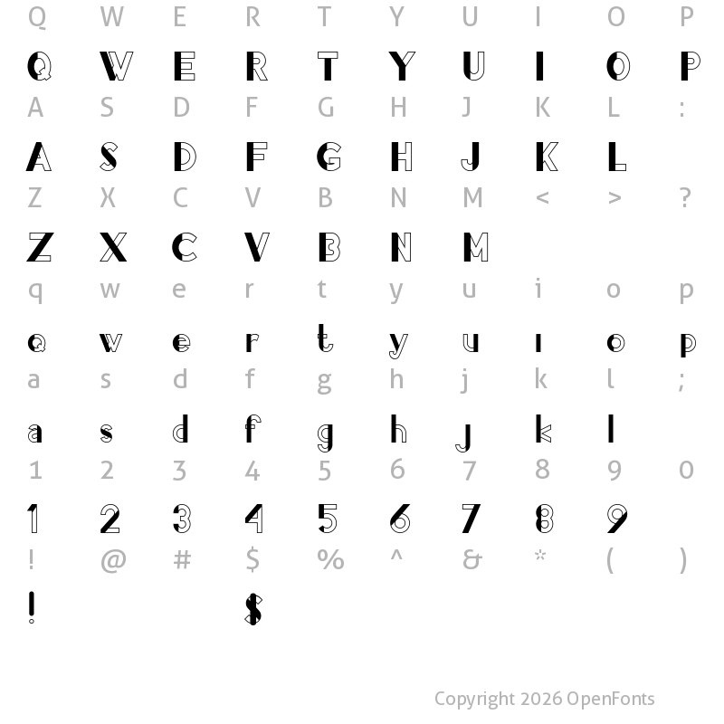 Character Map of Pacitan Pitu Demo Regular