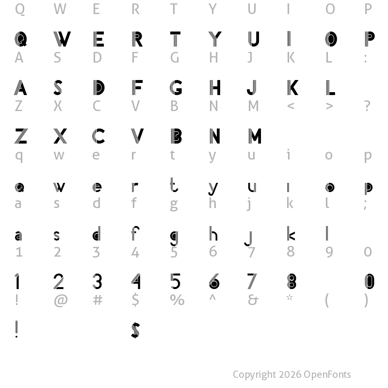 Character Map of Pacitan Songo Demo Regular