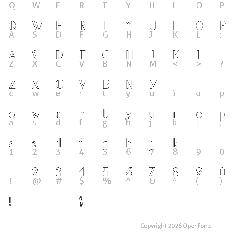 Character Map of Pacitan Telu Demo Regular
