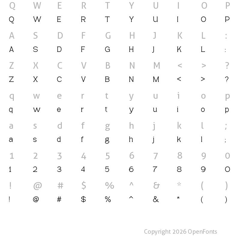 Character Map of Pagers Display Regular