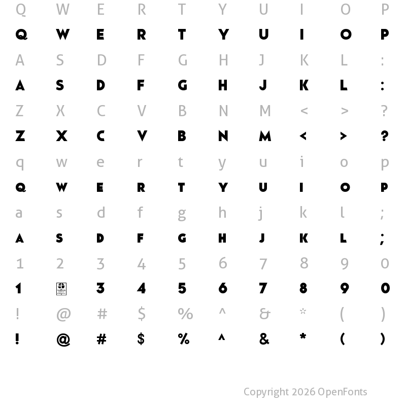 Character Map of Pages Grotesque Black Demo Regular