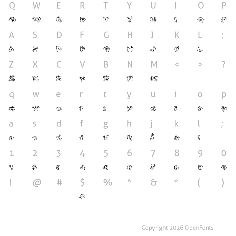 Character Map of PaintBalls Regular