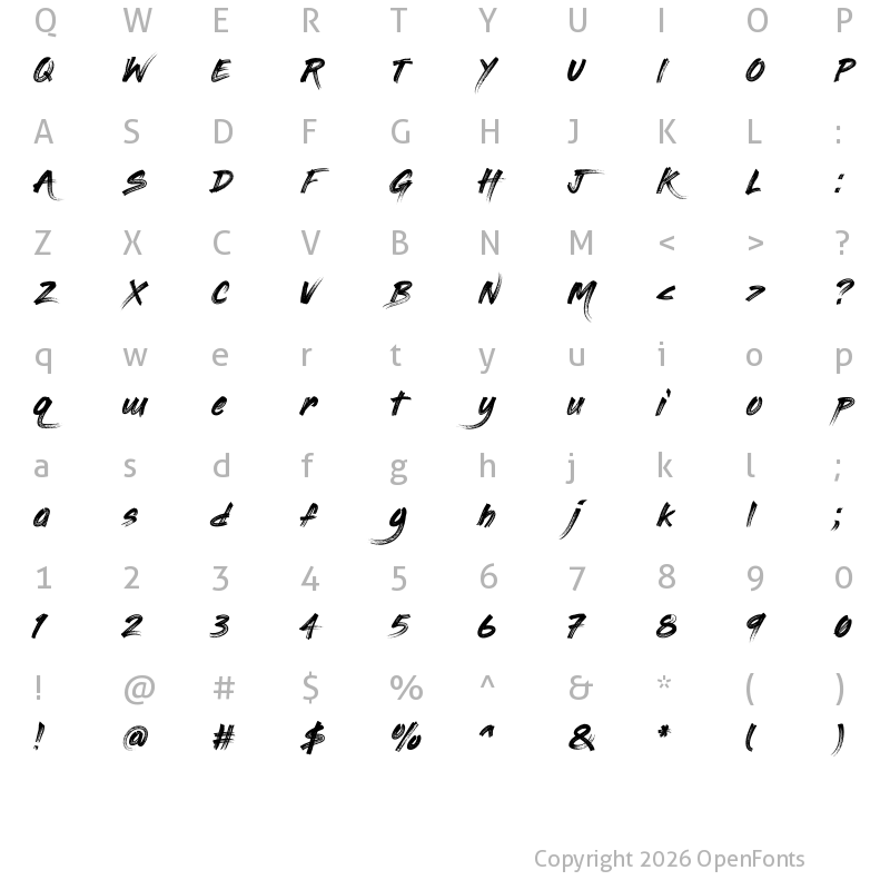 Character Map of Painting With Chocolate Regular