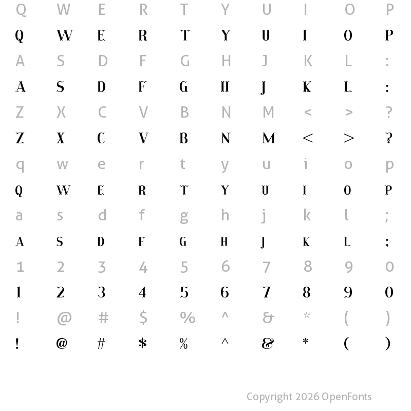 Character Map of Pallmann Regular