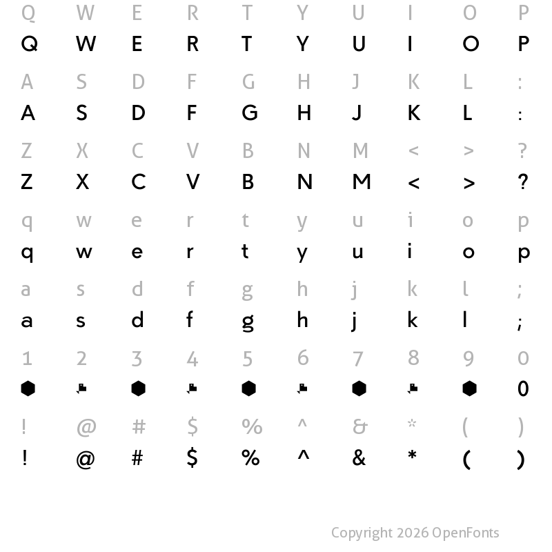Character Map of Paloseco Medium