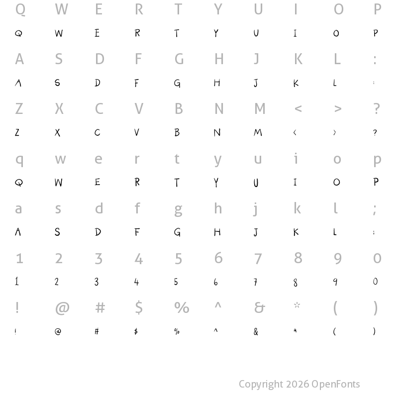 Character Map of Pandorama DEMO Regular