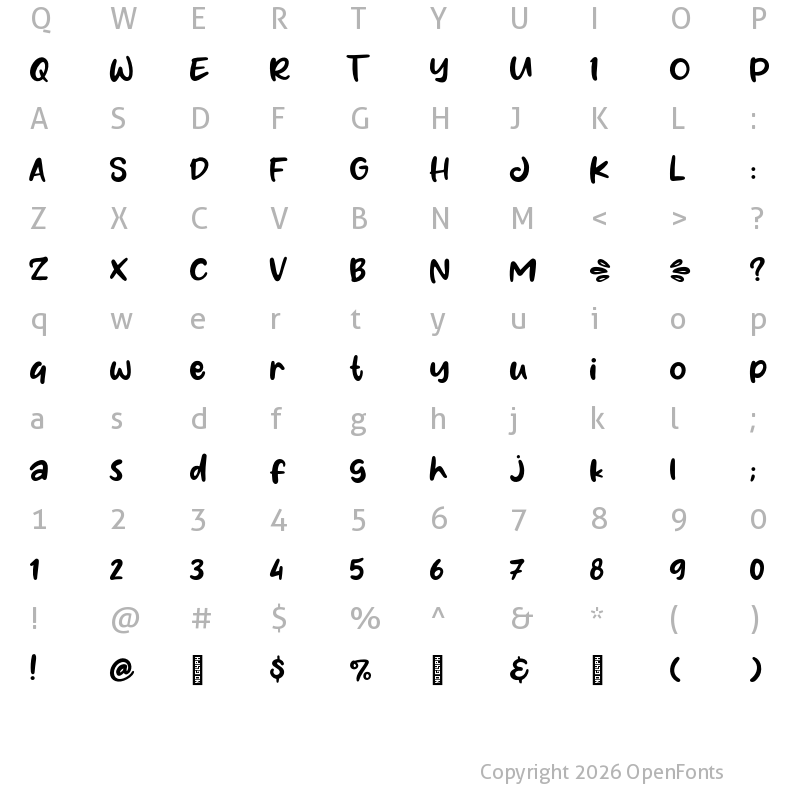 Character Map of Panipuri Regular
