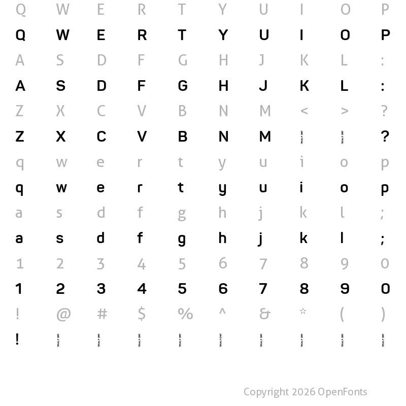 Character Map of Panton-Trial Bold