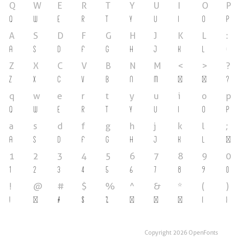 Character Map of Paperclip Sans Serif Regular