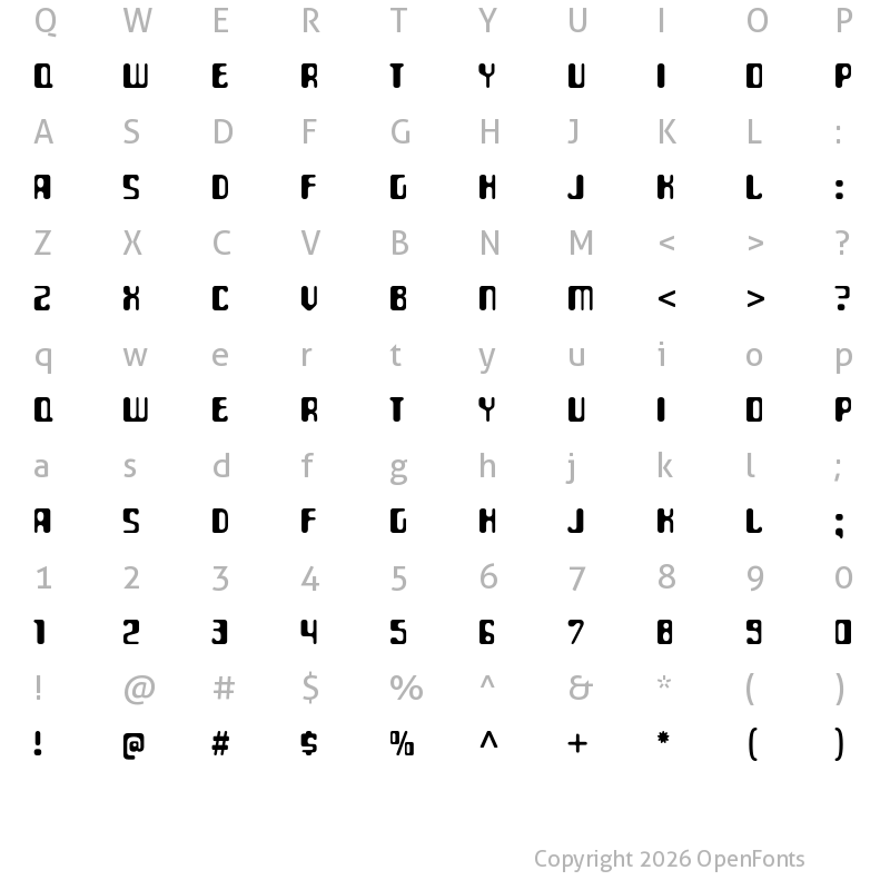 Character Map of ParaAminobenzoic Regular