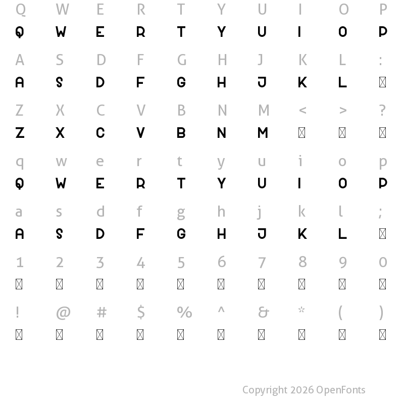 Character Map of Paradisk Demo Bold