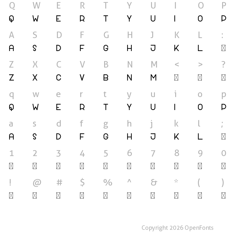 Character Map of Paradisk Demo Medium Bold