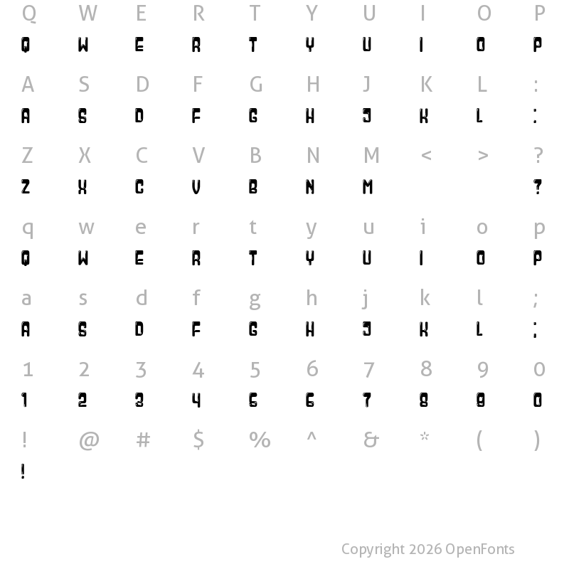 Character Map of Paraglide Regular