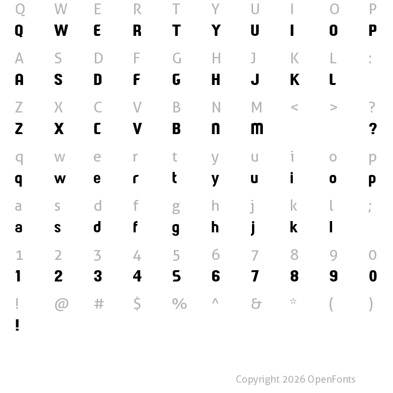 Character Map of Paragon Black