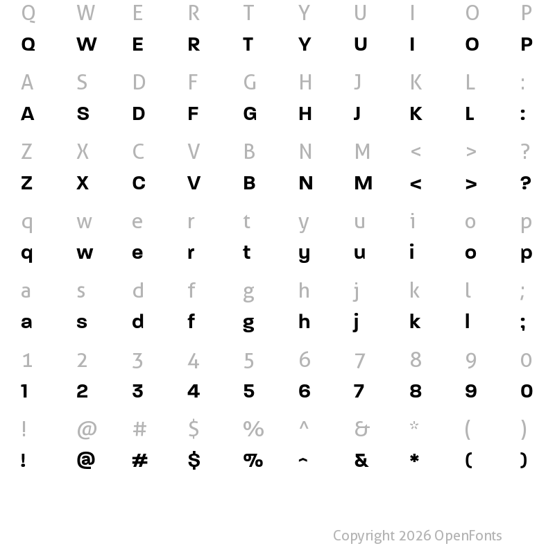 Character Map of Paralucent Demi Bold