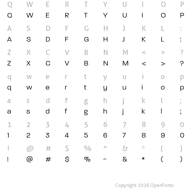 Character Map of Paralucent Light