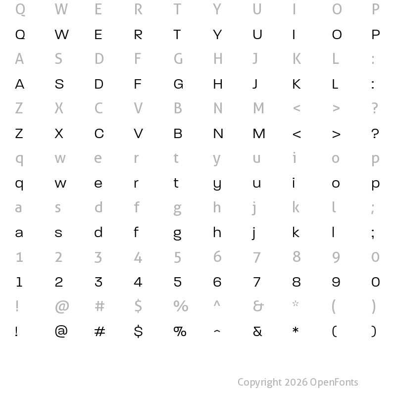 Character Map of Paralucent Text Book