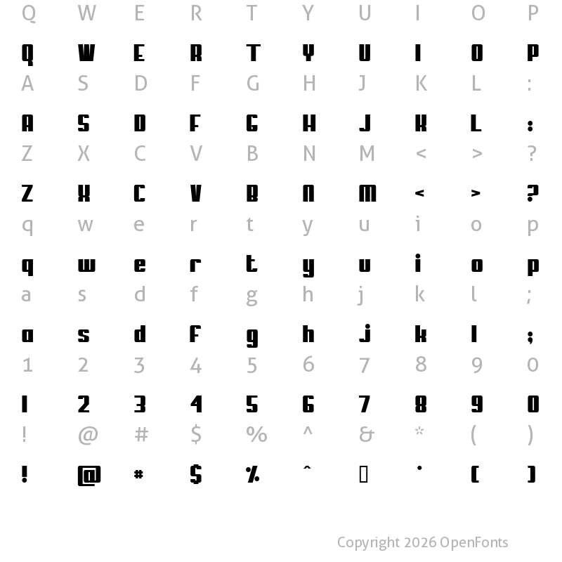 Character Map of Park Normal