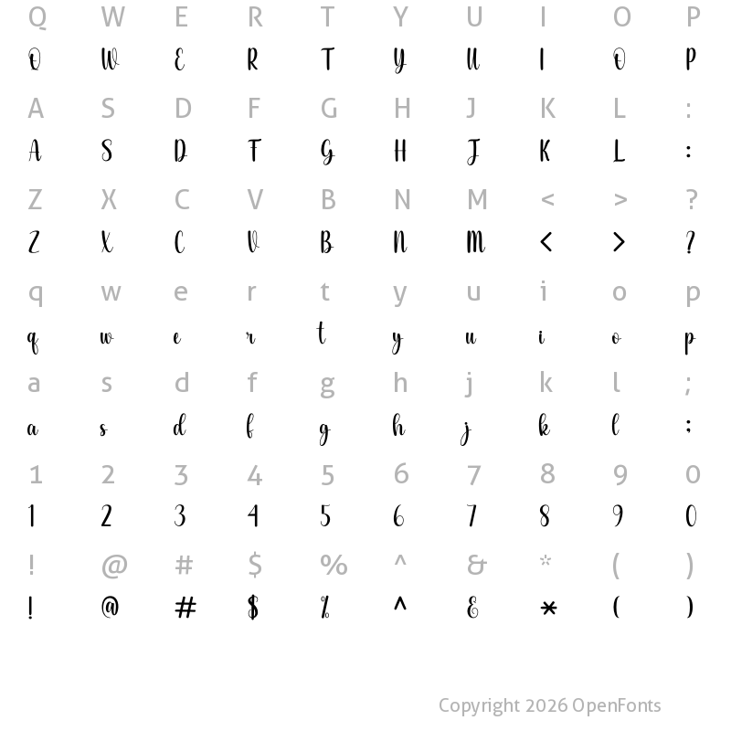 Character Map of Party Wedding Regular