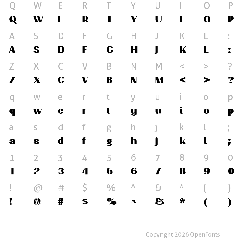 Character Map of PassionSansPDaq Black