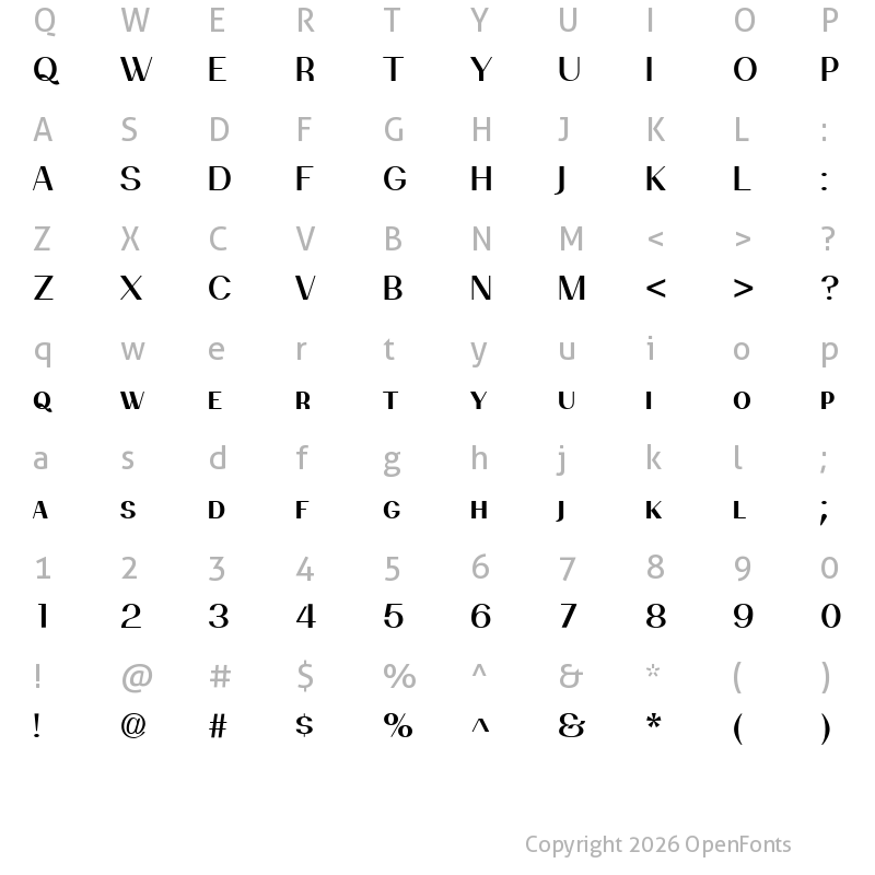 Character Map of PassionSansPDbi SemiBoldSmallCaps