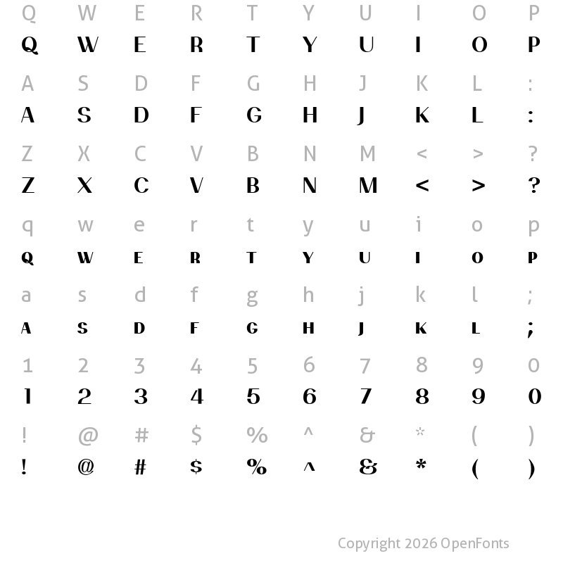 Character Map of PassionSansPDbk BoldSmallCaps