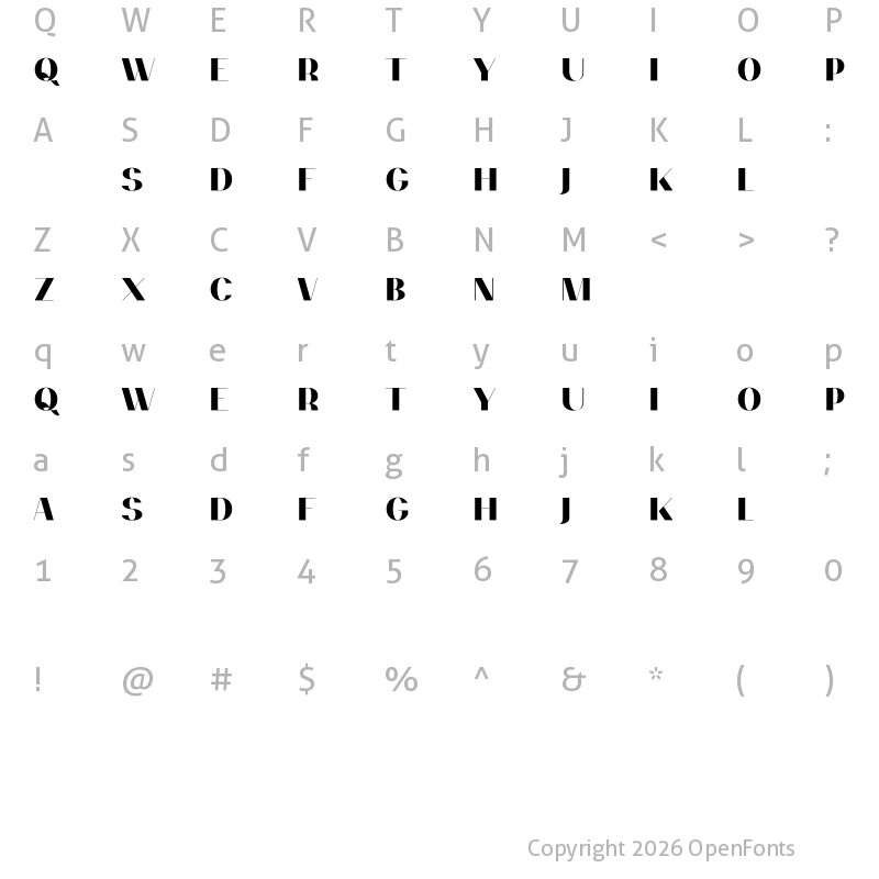 Character Map of PassionSansPDce AccentCenter