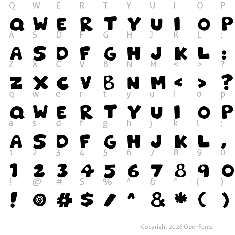 Character Map of Patchwork Stitchlings Color Regular