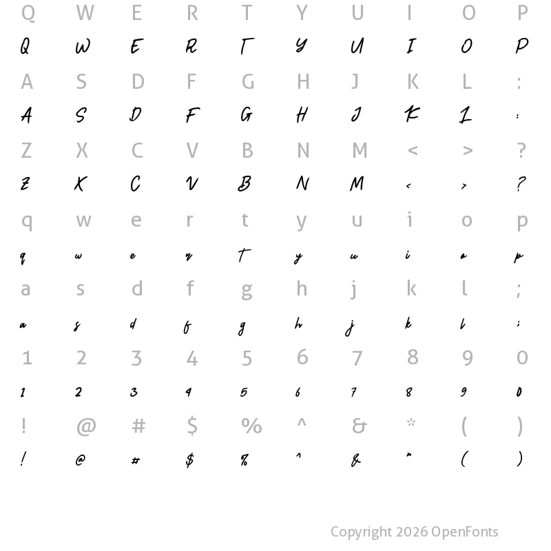 Character Map of Patricia Safari Regular