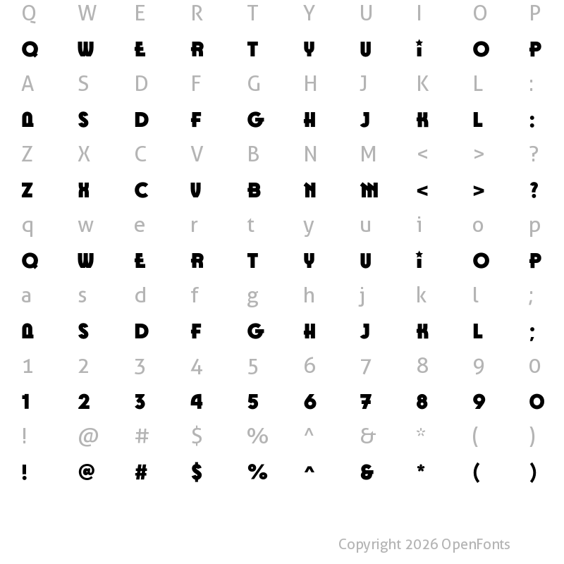 Character Map of Patriot Black