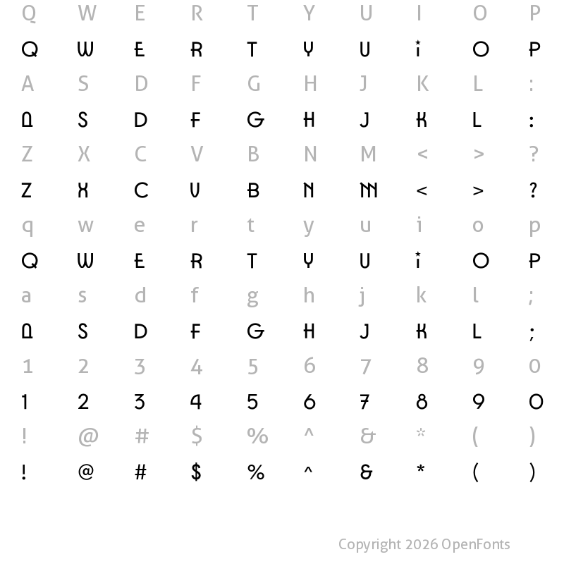 Character Map of Patriot Regular
