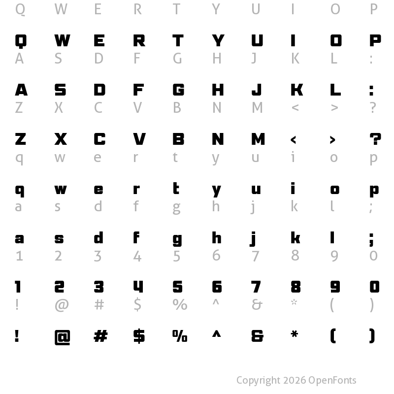 Character Map of Pattanakarn Black