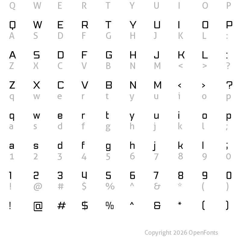 Character Map of Pattanakarn Regular