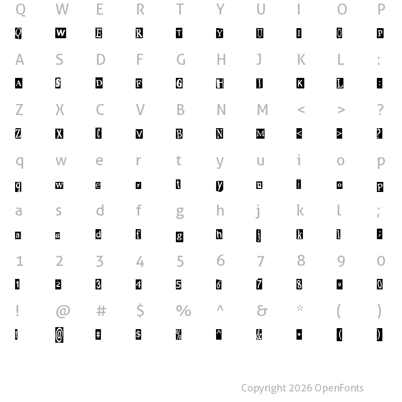 Character Map of Pauls Ransom Note Font Regular
