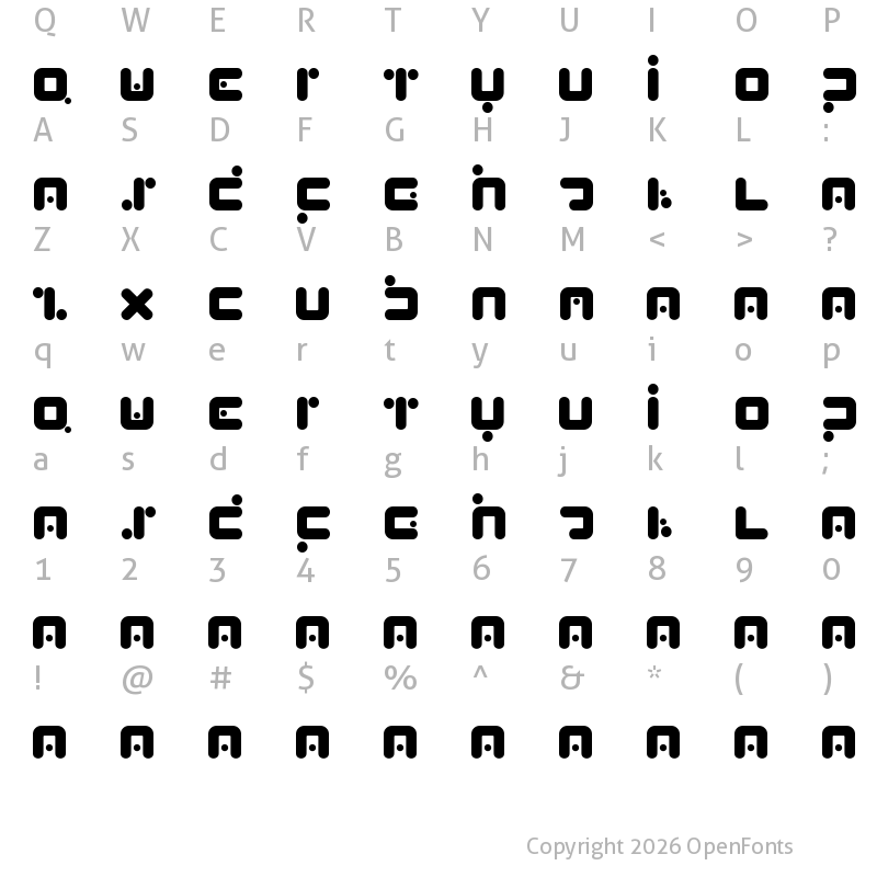 Character Map of PeaBrain Regular