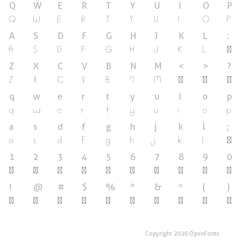 Character Map of Peace Boy Demo Sans Serif