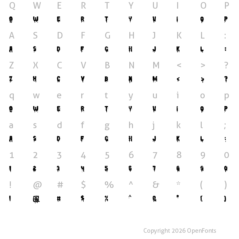 Character Map of Peccatum Regular