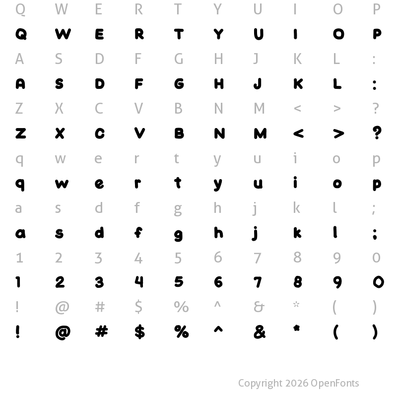 Character Map of Pedagogique Bold Regular