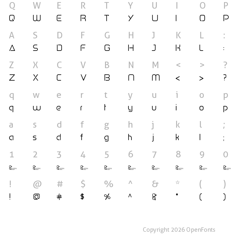 Character Map of Penguin Sans Regular