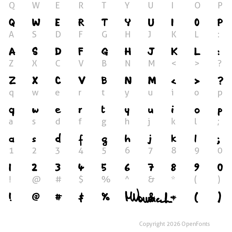 Character Map of PENNARELO Regular